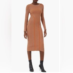 French Connection bodycon midi sweaterdress in rust